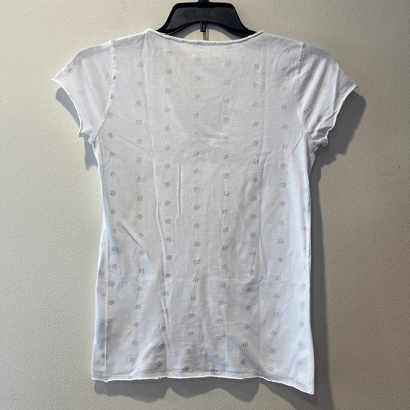 Zadig&Voltaire Paris brand white dotted print pattern women’s tshirt, size small - Picture 5 of 7